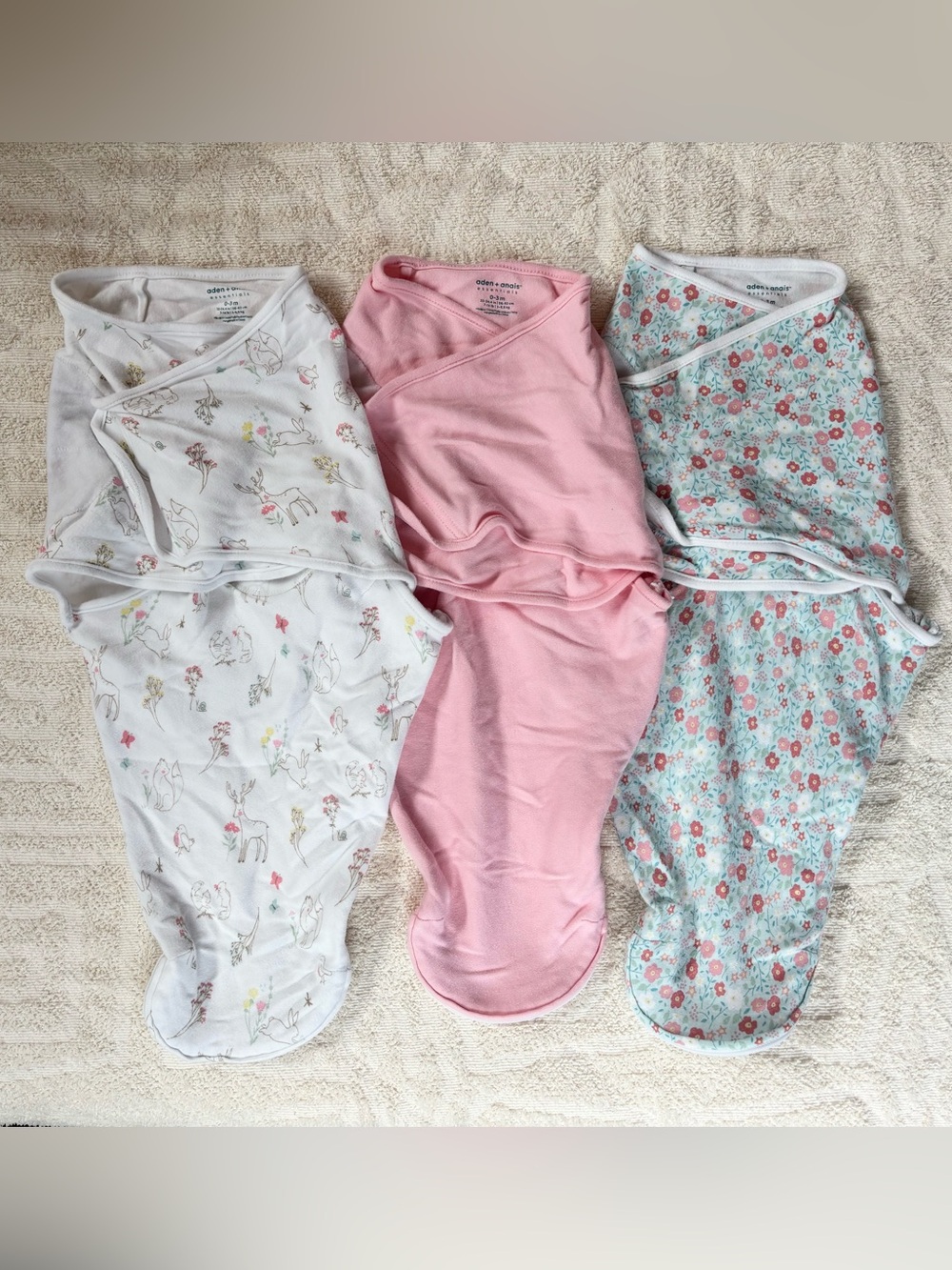 Baby Girl Newborn Swaddle Bundle Set of 3 Aden + Anais